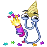 🎉 การ์ตูน, กระดาษสี, ปาร์ตี้, งานฉลอง, ไอศกรีมโคน telegram sticker