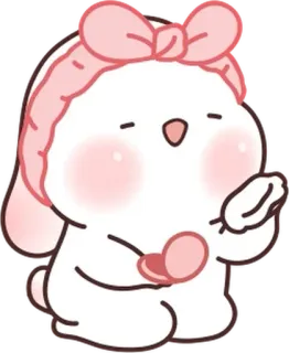 💄 coniglio, carino, rosa, animale, adesivo telegram sticker