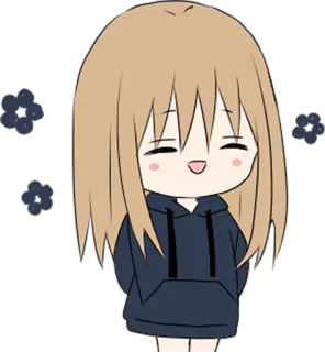 ☺️ 动漫女孩, Q版, 卡通, 可爱, 快乐 whatsapp sticker