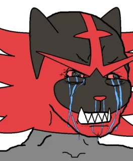 🥵 pokemon, incineroar, meme, menangis, wojak telegram sticker