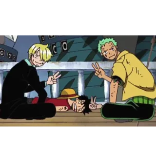 ✌️ Luffy, Sanji, Zoro One Piece Anime, One Piece, Luffy, Sanji, Zoro telegram sticker