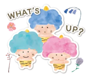 🧁 WHAT'S UP? saludo, lindo, colorido, ilustración, personajes whatsapp sticker