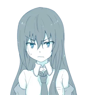 😓 Аниме, Девушка, Манга, Школьница, Галстук, Злая telegram sticker