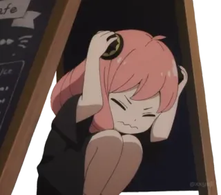😣 Anya Forger Spy x Family anime, triste, molesto, preocupado, Spy x Family, Anya Forger, personaje, dibujo animado telegram sticker
