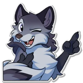 😜 cartoon, anthropomorphic, fox, animal, winking telegram sticker