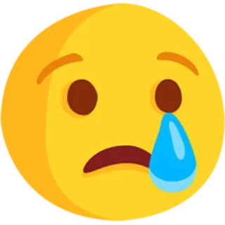😢 emoji, triste, pleurer, larme, visage jaune telegram sticker