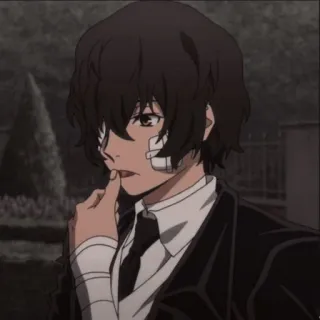 🥂 Osamu Dazai Bungou Stray Dogs Anime, Manga, Dazai, Bungou Stray Dogs, Osamu Dazai, Charakter, Bandagen whatsapp sticker