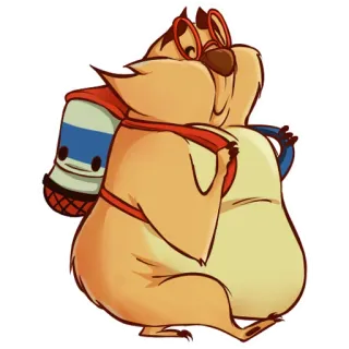 🎓 dessin animé, animal, personnage, illustration, sac à dos telegram sticker