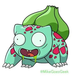 🥑 Bulbasaur Pokemon @MikeGoesGeek pokemon, bisaflor, cartoon, lustig, monster, anime telegram sticker