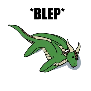 😵 *BLEP* dragon, fantaisie, animal, mythique, vert, dessin animé whatsapp sticker