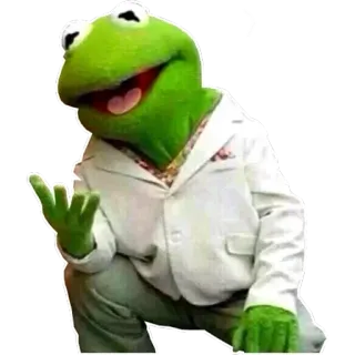 🙂 Kermit the Frog Kermit, kikker, pop, Muppets, personage, meme telegram sticker