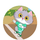 🏃 Katze, Cartoon, Sticker, Tier, süß, Figur whatsapp sticker