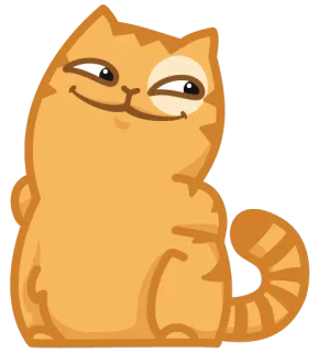 😄 cat, animal, orange, smirking, cute telegram sticker