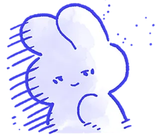😐 lapin, lapinou, animal, mignon, dessin animé, illustration telegram sticker