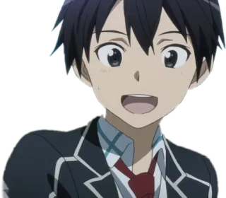 😃 Kirito Sword Art Online anime, kirito, sword art online, character, video game, avatar, fantasy, male telegram sticker