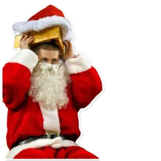 🎉 natal, santa claus, emas, liburan, meriah, tahun baru whatsapp sticker