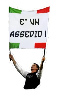 💂 E' UN ASSEDIO ! fan, flaga, włoski, piłka nożna, sport telegram sticker