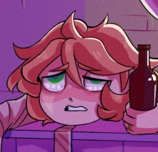 😣 Dibujos animados, Alcohol, Borracho, Botella, Personaje, Cómic whatsapp sticker