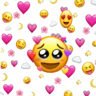 😍 emoji, herzen, süß, sticker, liebe, emoticon, kawaii telegram sticker
