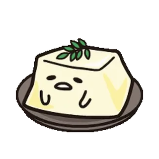 😐 Tofu, Jedzenie, Kreskówka, Słodki telegram sticker
