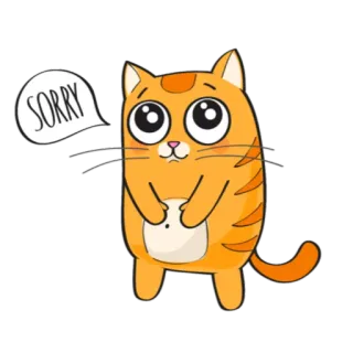 😔 SORRY Katze, Entschuldigung, Verzeihung, niedlich, Cartoon telegram sticker