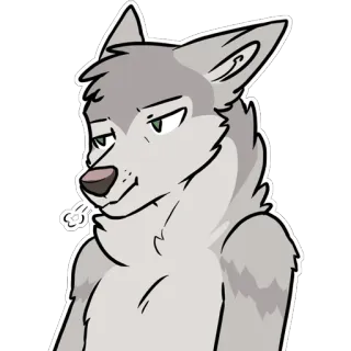 😒 Furry, Antropomorf, Wolf, Zelfgenoegzaam, Zelfverzekerd telegram sticker