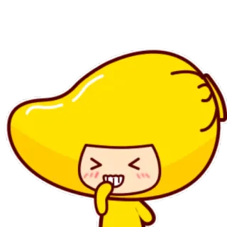 😬 Манго, Милый, Фрукт, Эмодзи, Мультфильм, Каваий telegram sticker