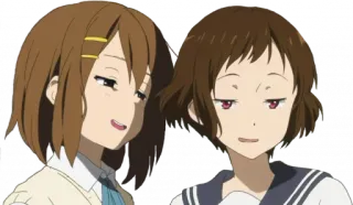 😝 anime, female, friends, smiling telegram sticker