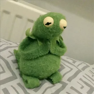 🥳 Kermit kermit la rana, pupazzo, verde, triste, carino, muppet whatsapp sticker