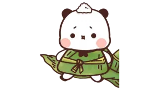 🫖 panda, lindo, pegatina, dibujo animado, comida, zongzi telegram sticker
