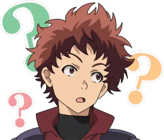 😲 アニメ, はてなマーク, 混乱, 不安, 漫画, 表情, 困惑 telegram sticker
