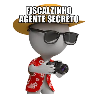 🧳 FISCALZINHO
AGENTE SECRETO monigote, camisa hawaiana, sombrero, cámara, agente, secreto, inspector, impuesto telegram sticker
