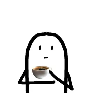 🌱 커피, 음료, 만화, 단순한, 막대기 인간 telegram sticker