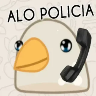 📞 ALO POLICIA ptak, policja, połączenie, kreskówka telegram sticker