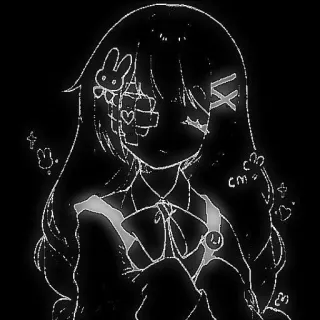 🖤 Anime, Menina, Fofa, Escuro, Coelho, Desenho animado telegram sticker