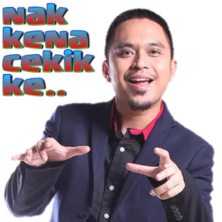 😁 NAK KENA CEKIK KE... malese, indonesiano, meme, divertente, minaccia whatsapp sticker