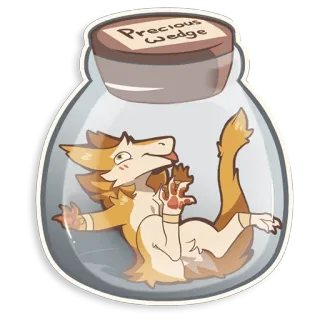 😜 Precious Wedge furry, jar, sticker, animal, cartoon, meme whatsapp sticker