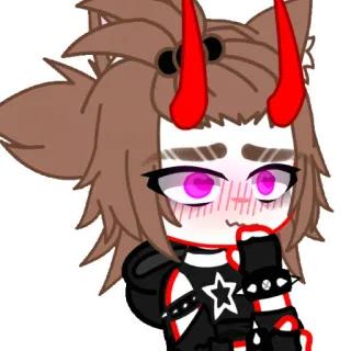 🚬 anime, demon, gacha, character, horns telegram sticker