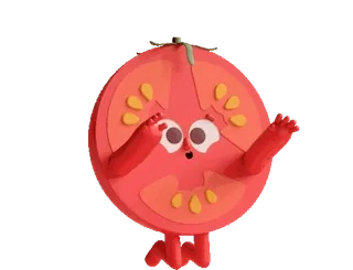 🥲 tomate, comida, dibujos animados, verdura, lindo whatsapp sticker
