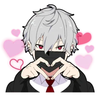 🎩 anime, love, heart, cute, masked, boy, character telegram sticker