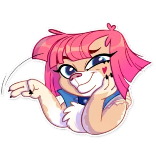 👋 Desenho animado, Fofo, Animal, Urso, Cabelo rosa, Animado, Adorável whatsapp sticker
