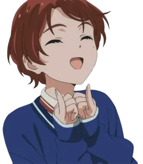 🤔 Anime, Charakter, Mädchen, Lächeln, Cartoon telegram sticker