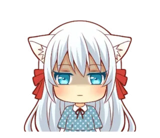 😠 Anime, Chibi, Katzenohren, Mädchen, Süß telegram sticker