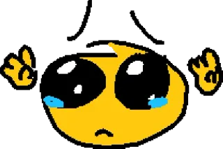 🤗 emoticon, chorando, meme, amarelo, triste, rosto whatsapp sticker