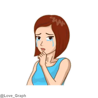 😭 sad, crying, upset, tears, woman, cartoon telegram sticker