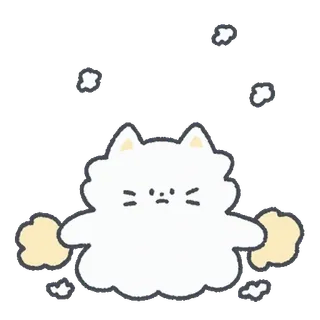 💬 chat, dessin animé, animal, mignon, autocollant, blanc, kawaii whatsapp sticker