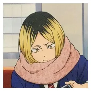 🌟 Kozume Kenma Haikyuu!! Anime, Haikyuu, Kenma, Kozume Kenma, Personaje, Bufanda, Anime deportivo telegram sticker