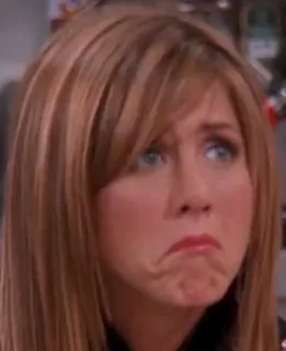 ☹ Rachel Green Friends Rachel, Jennifer Aniston, Friends, tv show, sad, upset, grimace telegram sticker