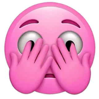 🫣 Biểu tượng cảm xúc, Hồng, Khuôn mặt, Mắt, Tay, Nhìn trộm, Ẩn whatsapp sticker