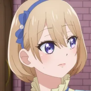 💛 Fille anime, Dessin animé, Cheveux blonds, Yeux violets telegram sticker